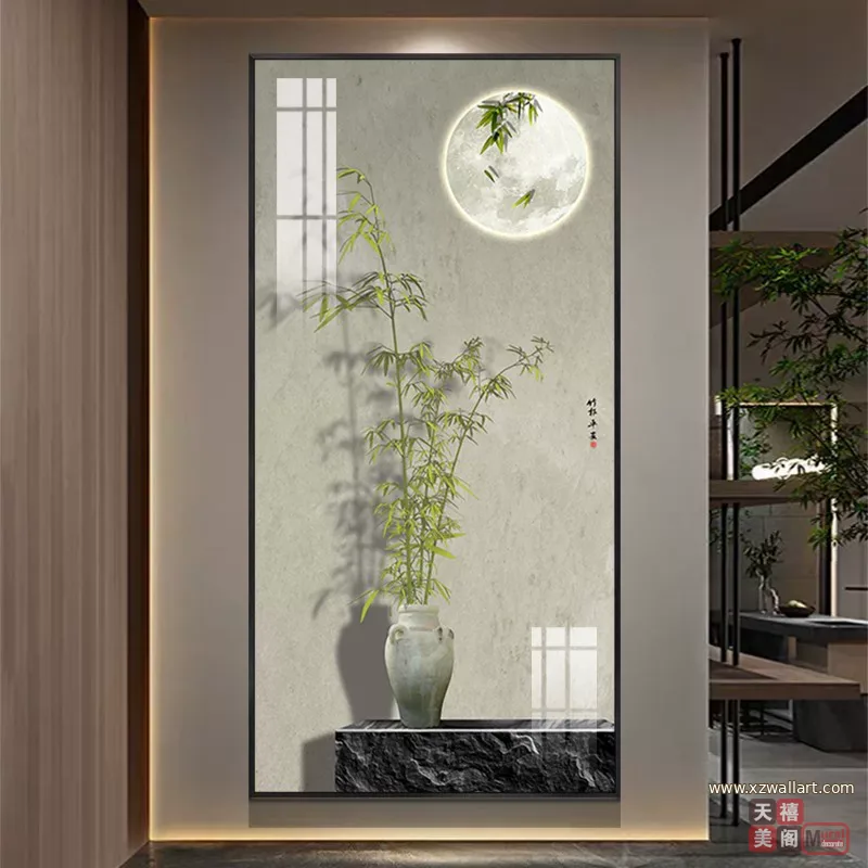 抽象 单幅 装饰画 轻奢风 玄关背景墙挂画 晶瓷画