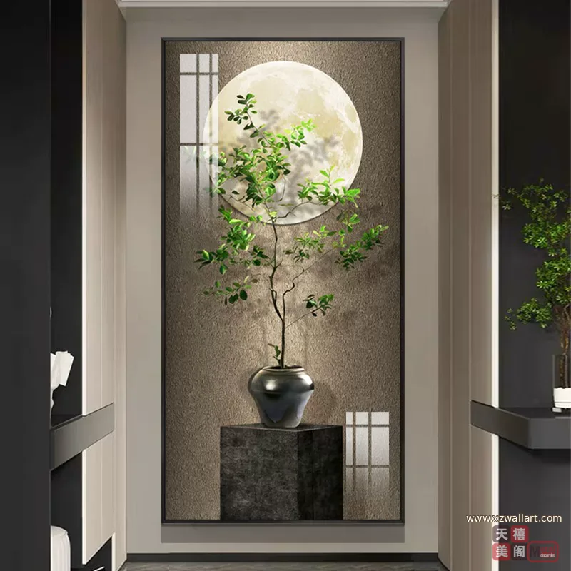 抽象 单幅 装饰画 轻奢风 玄关背景墙挂画 晶瓷画