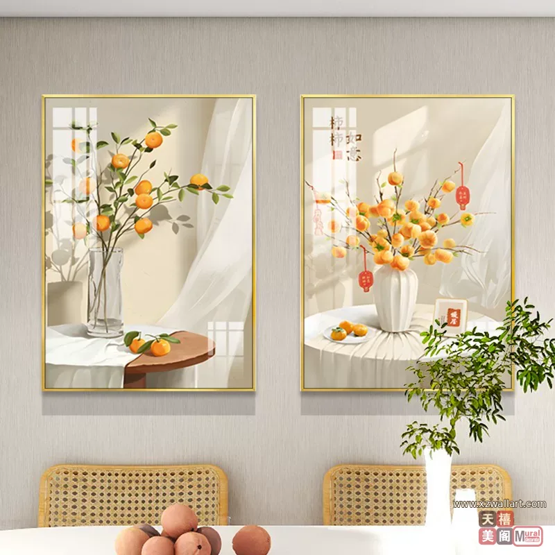 抽象 单幅 装饰画 现代简约 餐厅背景墙挂画 晶瓷画