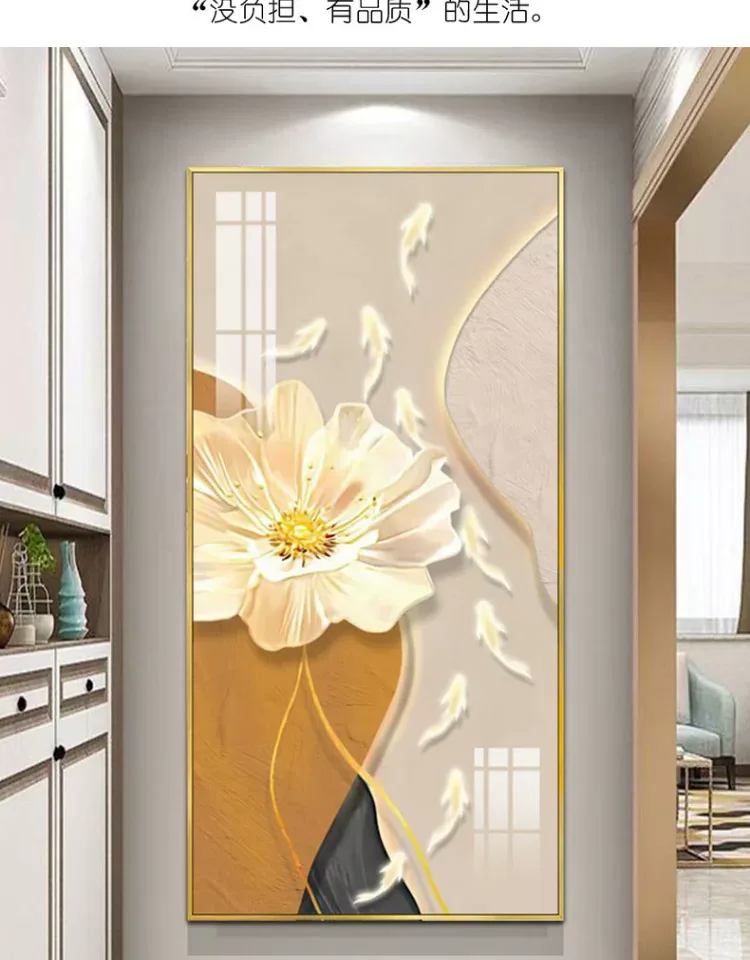 抽象 单幅 装饰画 轻奢风 玄关背景墙挂画 晶瓷画
