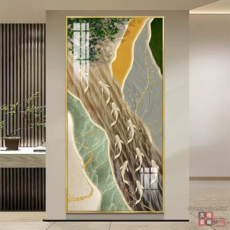 抽象 单幅 装饰画 奶油风 玄关背景墙挂画 晶瓷画