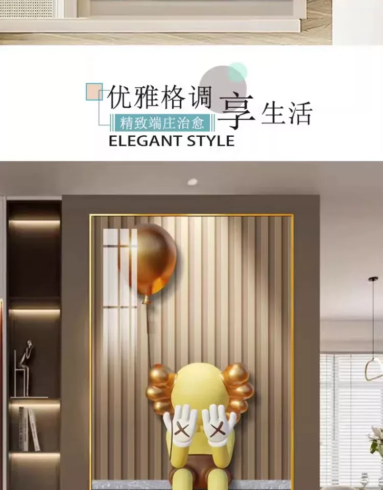 抽象 单幅 装饰画 轻奢风 玄关背景墙挂画 晶瓷画