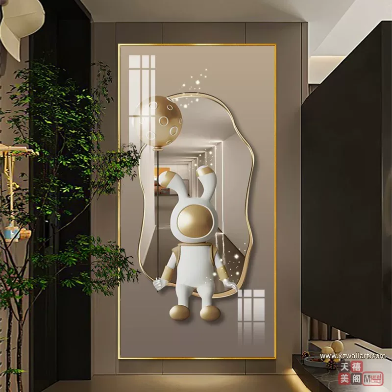 抽象 单幅 装饰画 轻奢风 玄关背景墙挂画 晶瓷画