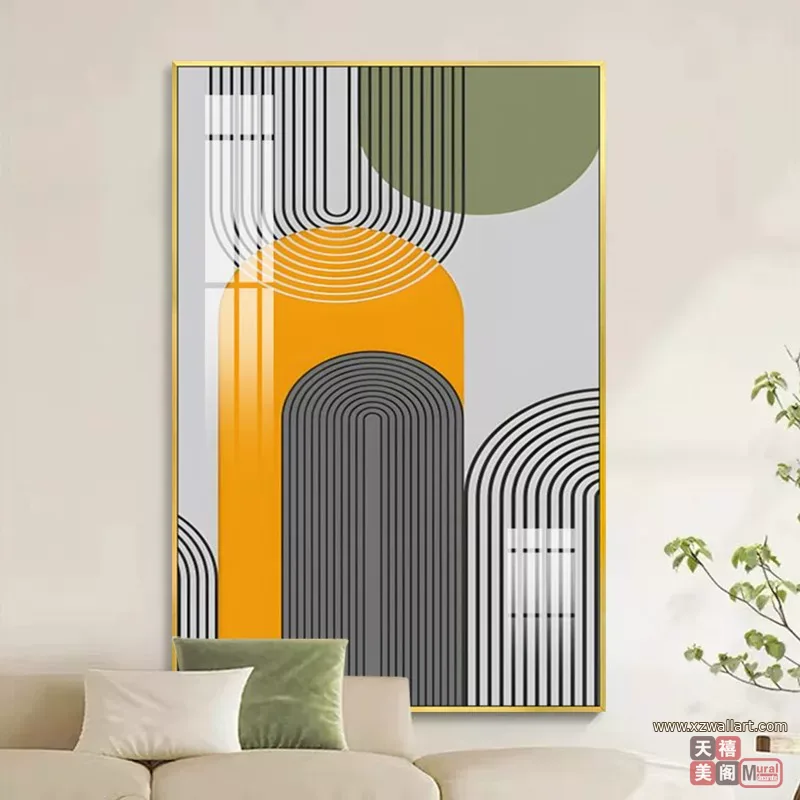 抽象 单幅 装饰画 轻奢风 客厅背景墙挂画 晶瓷画