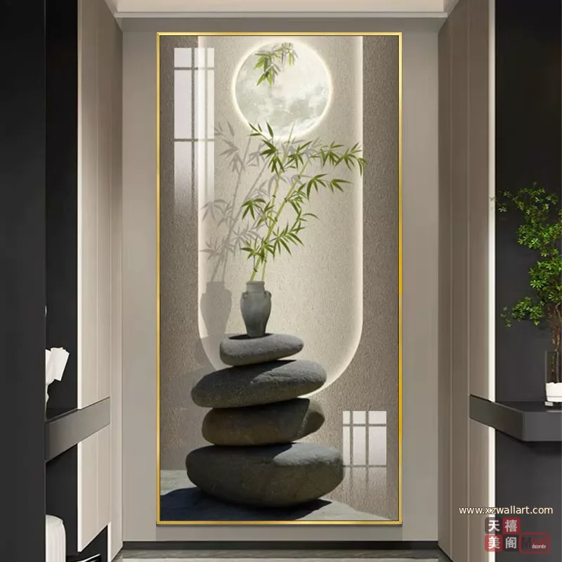 抽象 单幅 装饰画 轻奢风 玄关背景墙挂画 晶瓷画