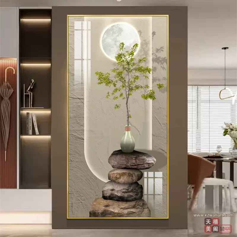抽象 单幅 装饰画 轻奢风 玄关背景墙挂画 晶瓷画