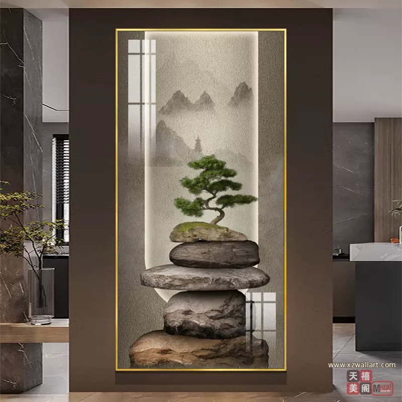抽象 单幅 装饰画 轻奢风 玄关背景墙挂画 晶瓷画