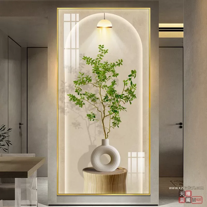 抽象 单幅 装饰画 轻奢风 玄关背景墙挂画 晶瓷画