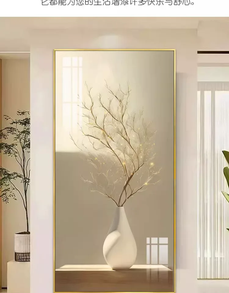 抽象 单幅 装饰画 奶油风 玄关背景墙挂画 晶瓷画