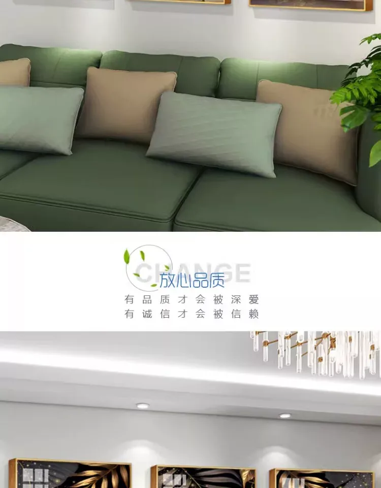 花 三联 装饰画 轻奢风 客厅背景墙挂画 晶瓷画