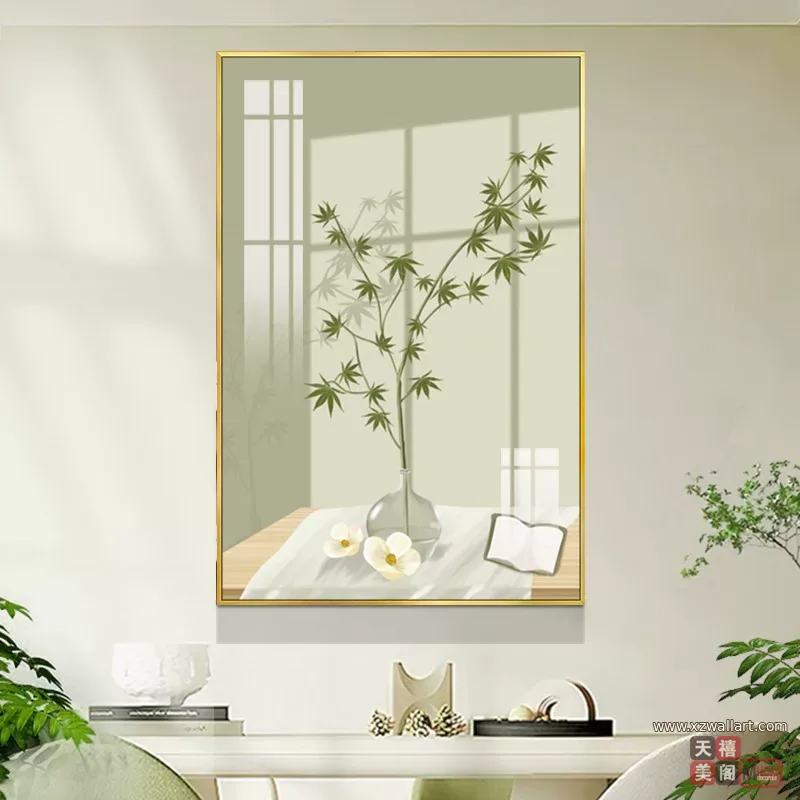 抽象 单幅 装饰画 奶油风 餐厅背景墙挂画 晶瓷画