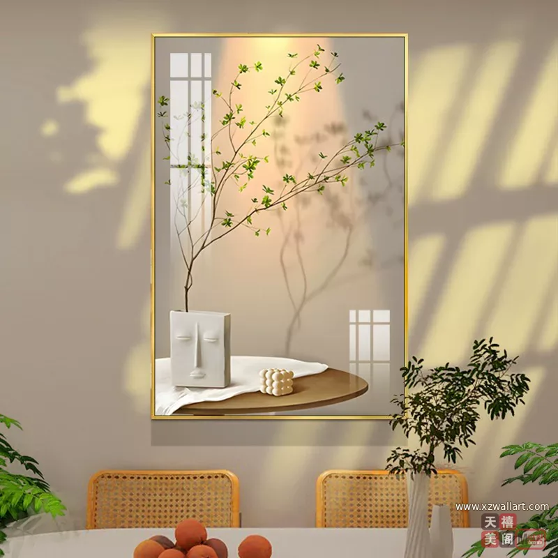 抽象 单幅 装饰画 奶油风 餐厅背景墙挂画 晶瓷画