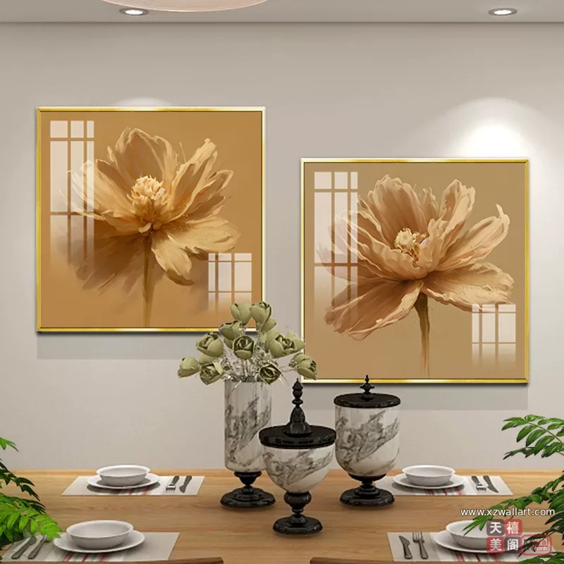 花 单幅 装饰画 现代简约 餐厅背景墙挂画 晶瓷画