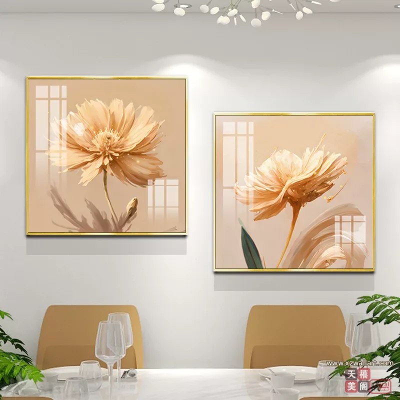 花 单幅 装饰画 现代简约 餐厅背景墙挂画 晶瓷画