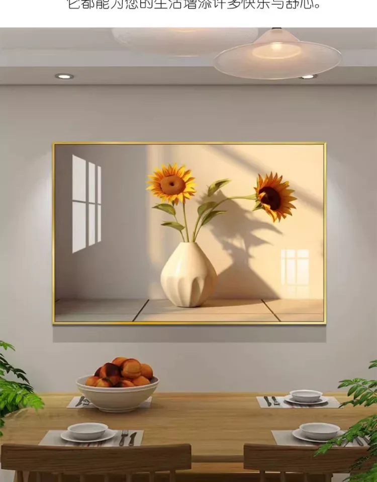 抽象 单幅 装饰画 奶油风 餐厅背景墙挂画 晶瓷画