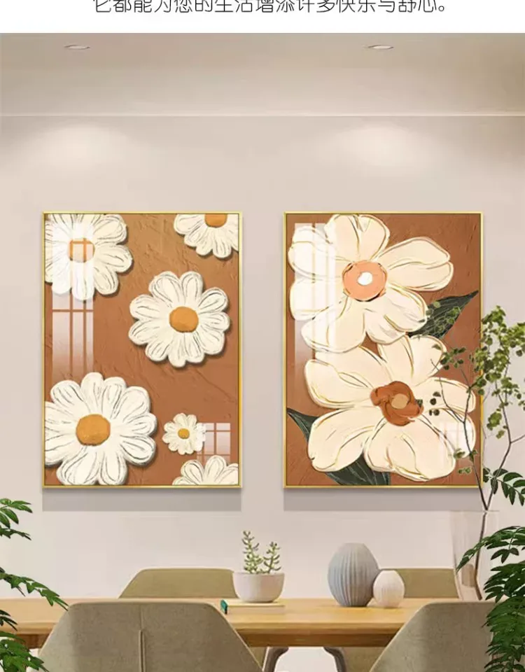 抽象 单幅 装饰画 奶油风 餐厅背景墙挂画 晶瓷画