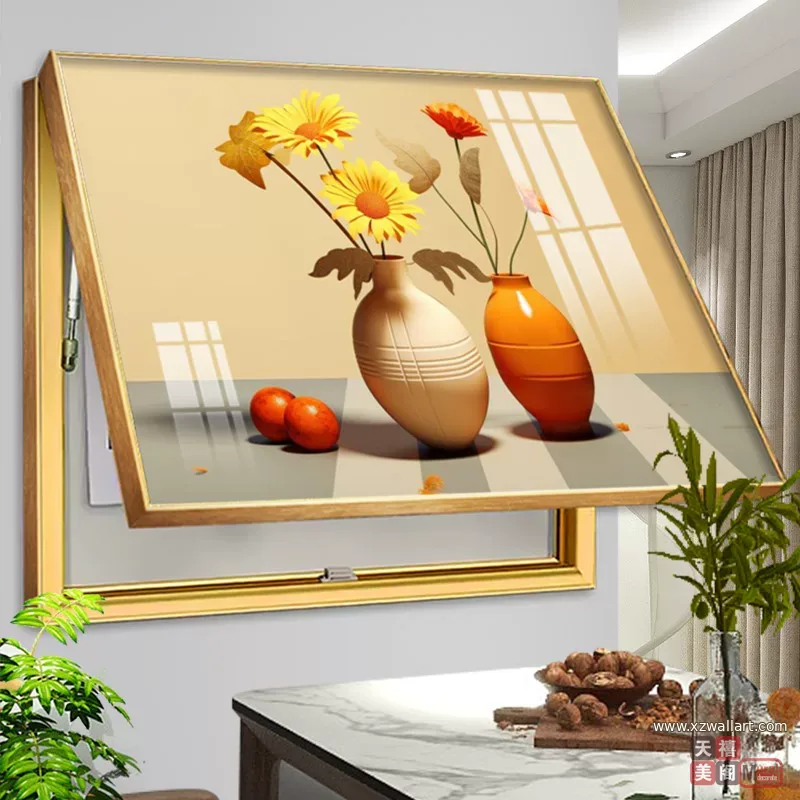 向日葵 单幅 装饰画 轻奢风 客厅背景墙挂画 晶瓷画