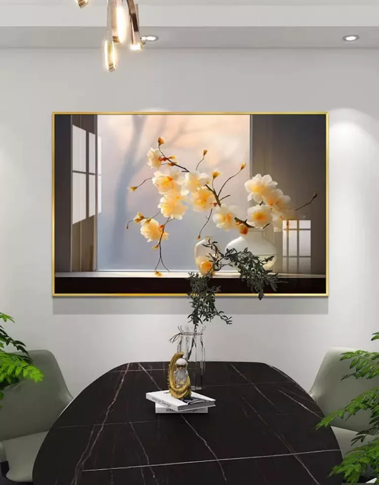 抽象 单幅 装饰画 轻奢风 餐厅背景墙挂画 晶瓷画