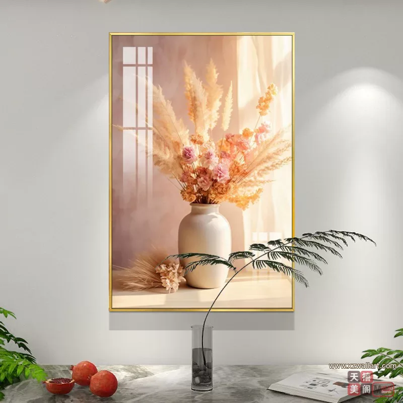 抽象 单幅 装饰画 奶油风 餐厅背景墙挂画 晶瓷画
