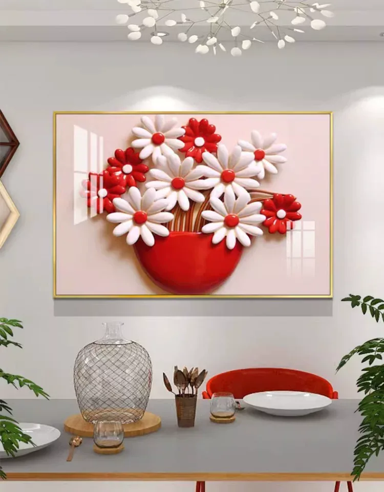 抽象 单幅 装饰画 现代简约 餐厅背景墙挂画 晶瓷画