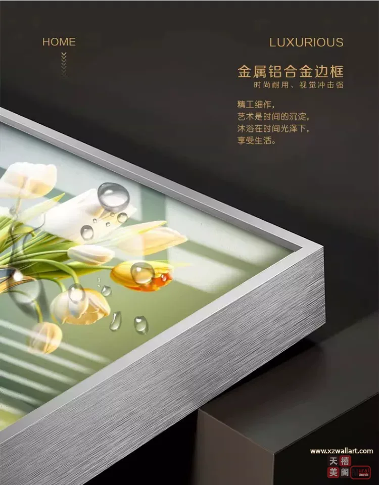 抽象 单幅 装饰画 轻奢风 餐厅背景墙挂画 晶瓷画