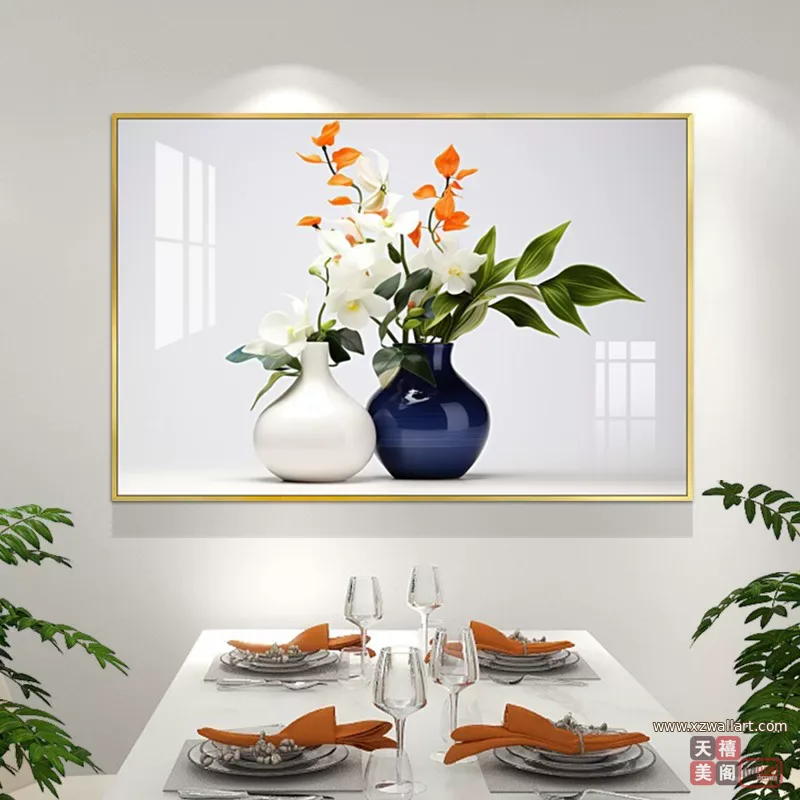 抽象 单幅 装饰画 北欧风 餐厅背景墙挂画 晶瓷画