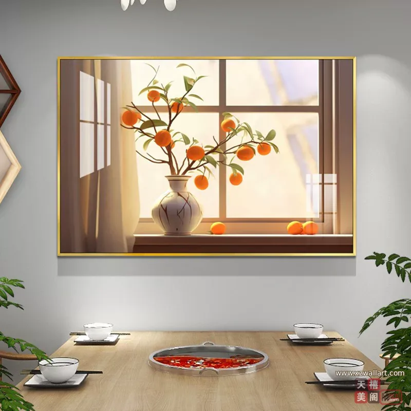 抽象 单幅 装饰画 现代简约 餐厅背景墙挂画 晶瓷画
