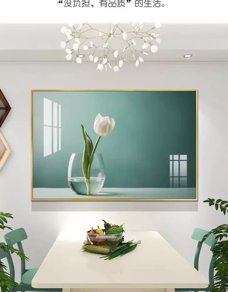 抽象 单幅 装饰画 轻奢风 餐厅背景墙挂画 晶瓷画