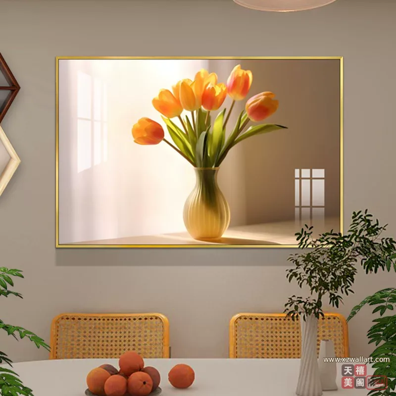 抽象 单幅 装饰画 意式极简 餐厅背景墙挂画 晶瓷画