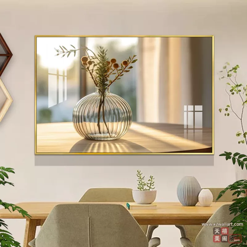 抽象 单幅 装饰画 意式极简 餐厅背景墙挂画 晶瓷画