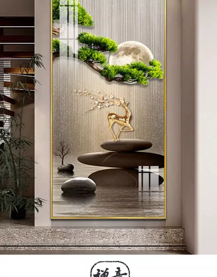 抽象 单幅 装饰画 轻奢风 玄关背景墙挂画 晶瓷画