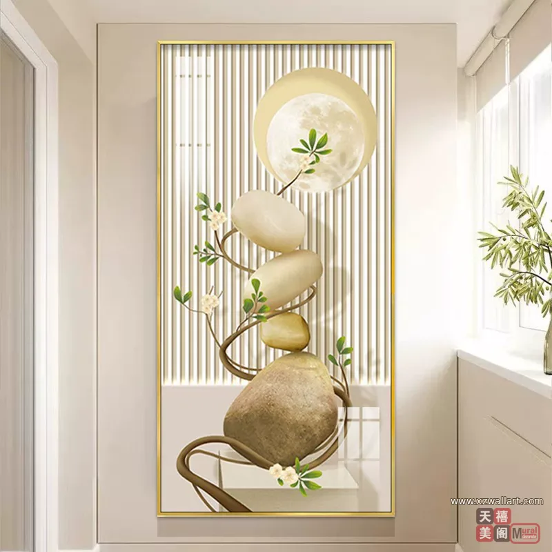 抽象 单幅 装饰画 奶油风 玄关背景墙挂画 晶瓷画