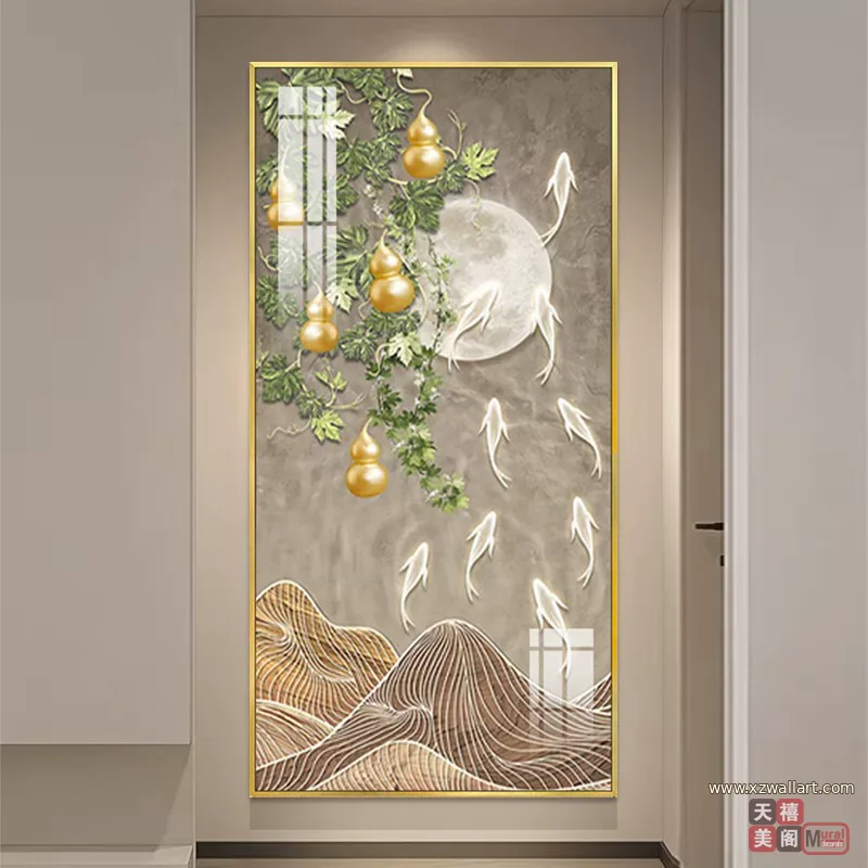 抽象 单幅 装饰画 奶油风 玄关背景墙挂画 晶瓷画