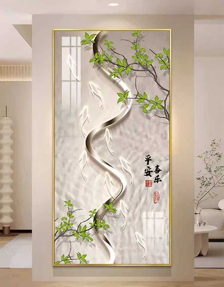 抽象 单幅 装饰画 奶油风 玄关背景墙挂画 晶瓷画