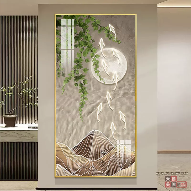 抽象 单幅 装饰画 奶油风 玄关背景墙挂画 晶瓷画