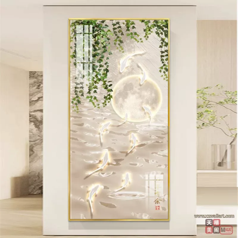 抽象 单幅 装饰画 奶油风 玄关背景墙挂画 晶瓷画