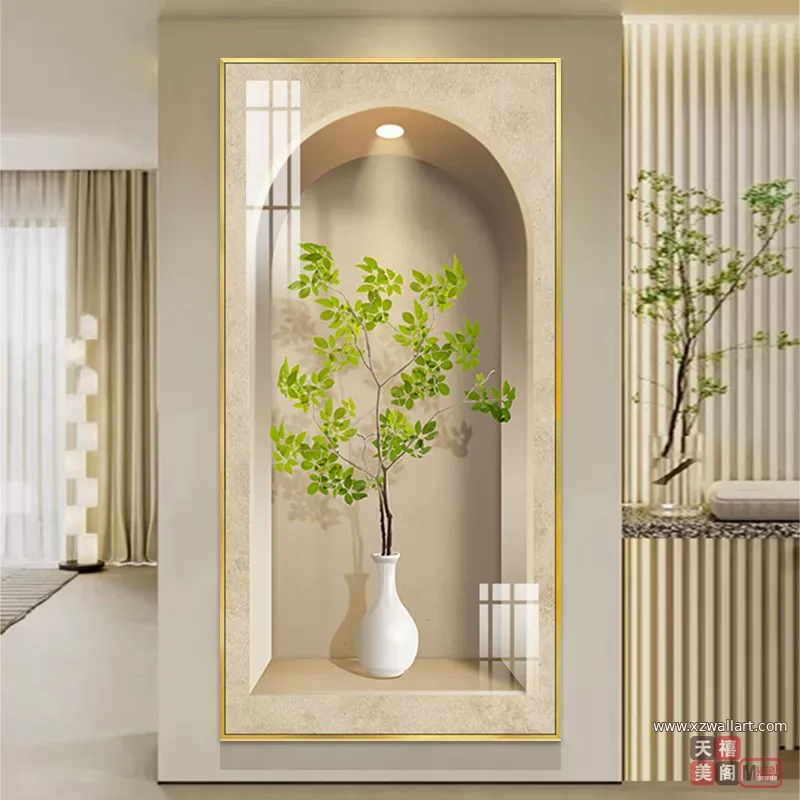 抽象 单幅 装饰画 奶油风 玄关背景墙挂画 晶瓷画