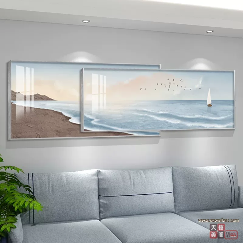 抽象 单幅 装饰画 奶油风 客厅背景墙挂画 晶瓷画
