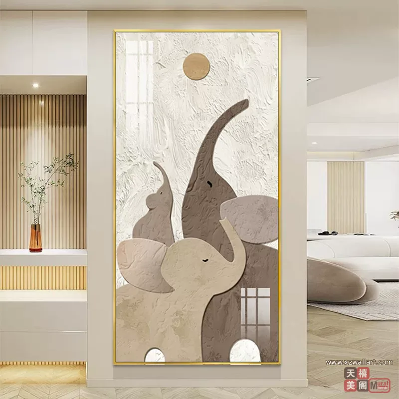 抽象 单幅 装饰画 奶油风 玄关背景墙挂画 晶瓷画