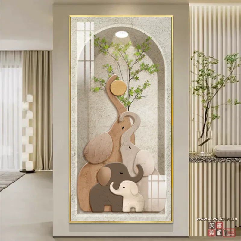 抽象 单幅 装饰画 奶油风 玄关背景墙挂画 晶瓷画