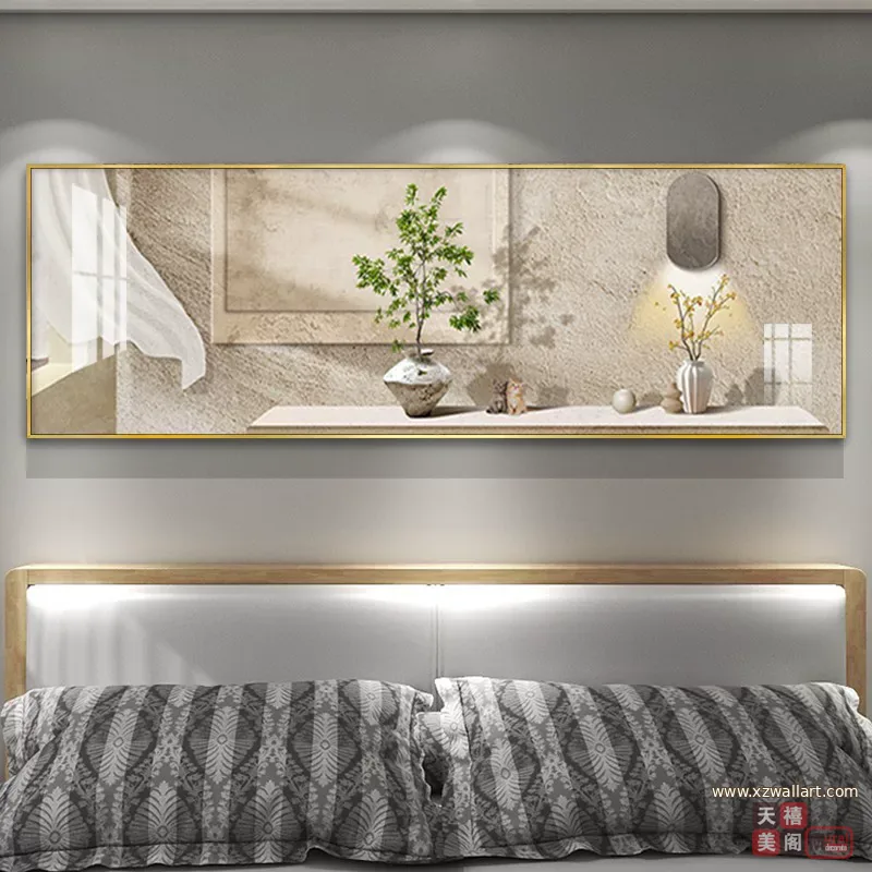 花 单幅 装饰画 奶油风 卧室背景墙挂画 晶瓷画