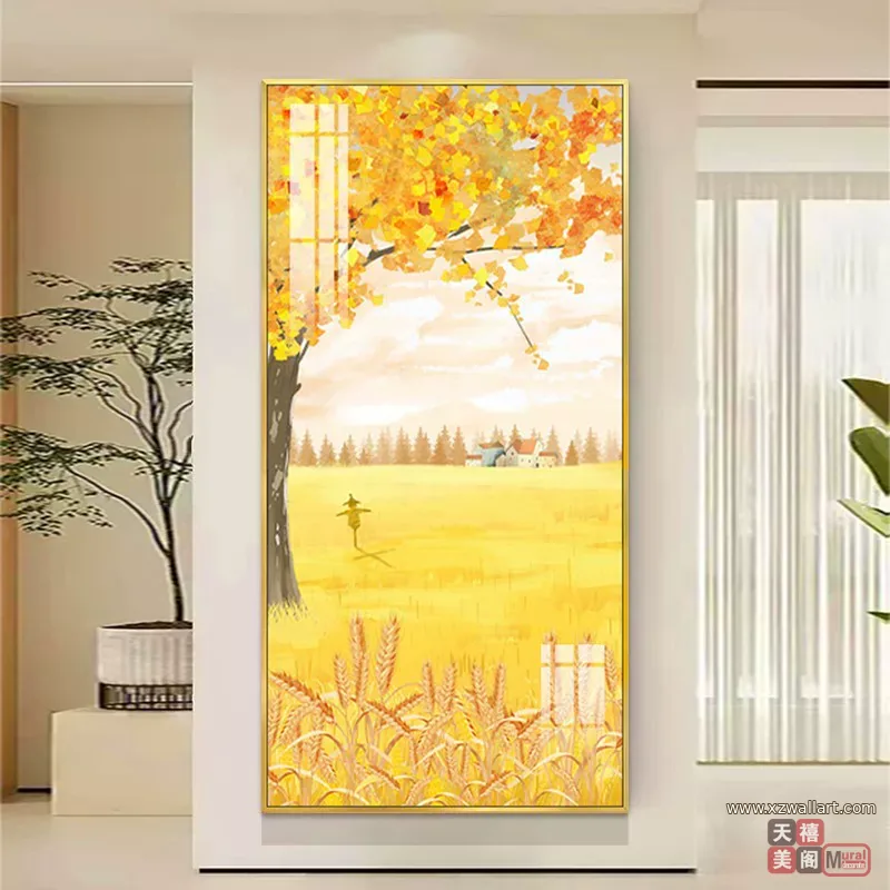 抽象 单幅 装饰画 奶油风 玄关背景墙挂画 晶瓷画