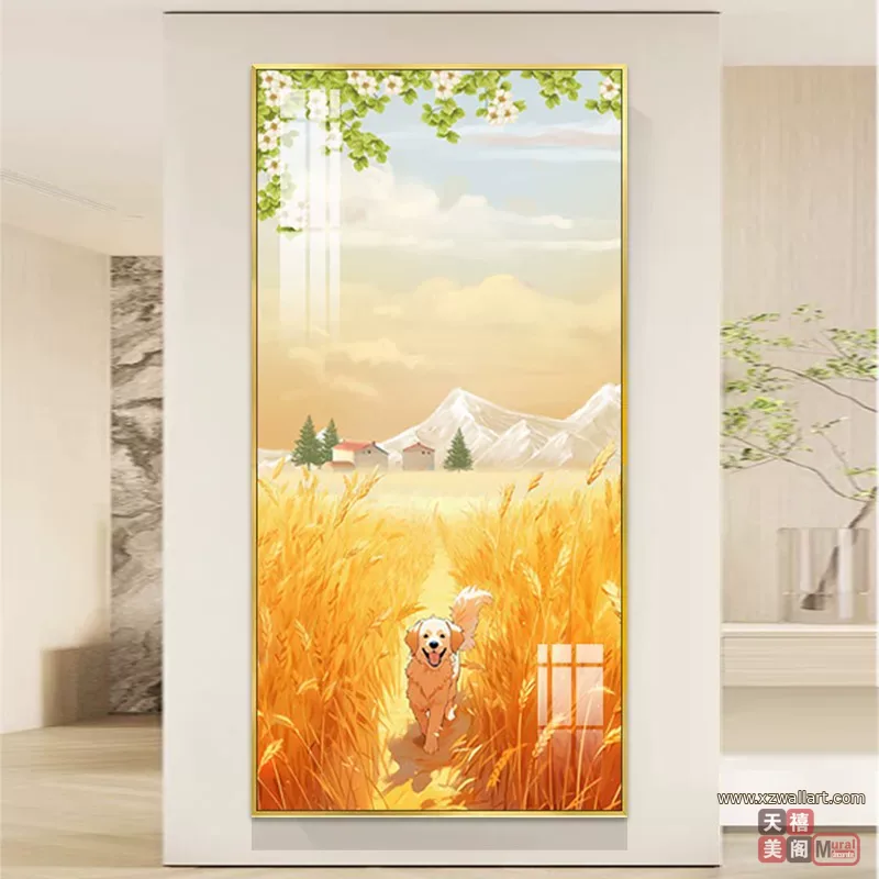 抽象 单幅 装饰画 奶油风 玄关背景墙挂画 晶瓷画