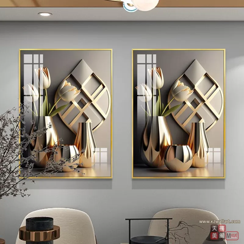 抽象 单幅 装饰画 欧式 餐厅背景墙挂画 晶瓷画