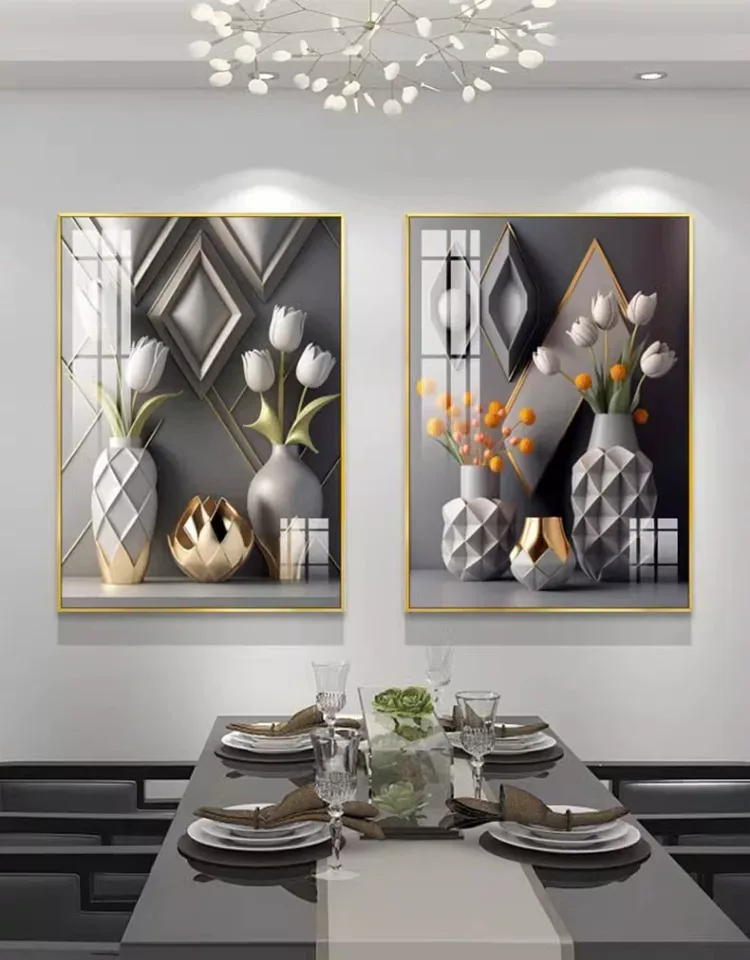 抽象 单幅 装饰画 欧式 餐厅背景墙挂画 晶瓷画