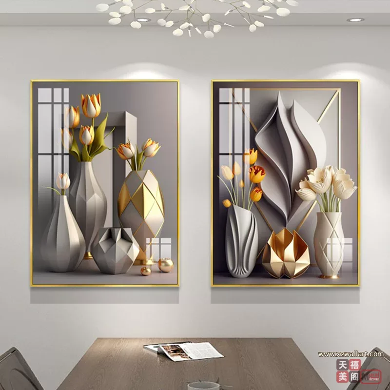 抽象 单幅 装饰画 欧式 餐厅背景墙挂画 晶瓷画