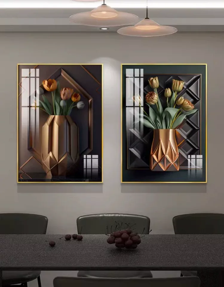 抽象 单幅 装饰画 欧式 餐厅背景墙挂画 晶瓷画