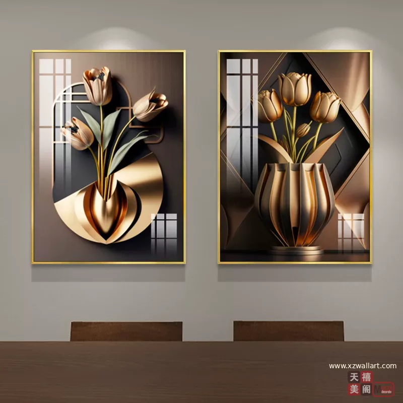 抽象 单幅 装饰画 欧式 餐厅背景墙挂画 晶瓷画