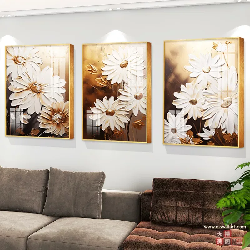 抽象 三联 装饰画 现代简约 客厅背景墙挂画 晶瓷画