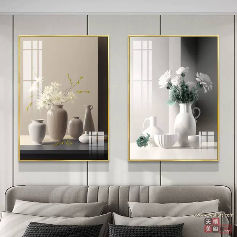 抽象 单幅 装饰画 轻奢风 卧室背景墙挂画 晶瓷画